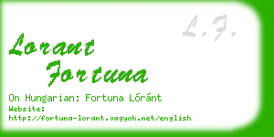 lorant fortuna business card