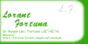 lorant fortuna business card